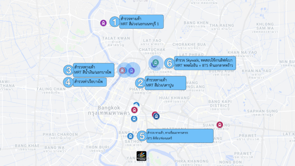 ภาพ แสดงแผนที่และจุดลงสำรวจ