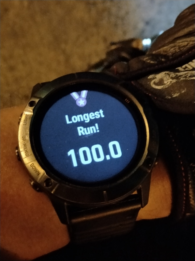 ภาพ นาฬิกาบอก 'Longest Run 100' ตอนวิ่งจบ