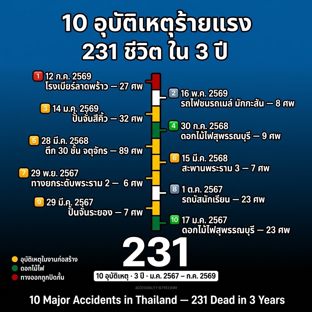 อุบัติเหตุ 10 ครั้งล่าสุดในประเทศไทย