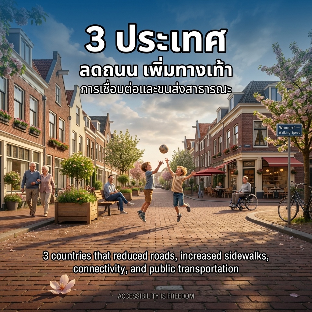 3 ประเทศที่ลดถนน เพิ่มทางเท้า การเชื่อมต่อและขนส่งสาธารณะ