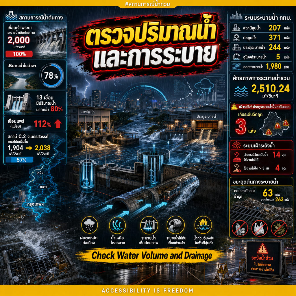ตรวจสอบปริมาณและการระบายน้ำ