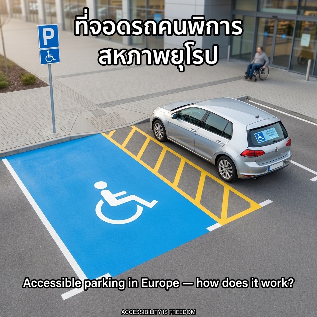 ที่จอดรถคนพิการ ฝั่งยุโรปเป็นยังไงมั่ง