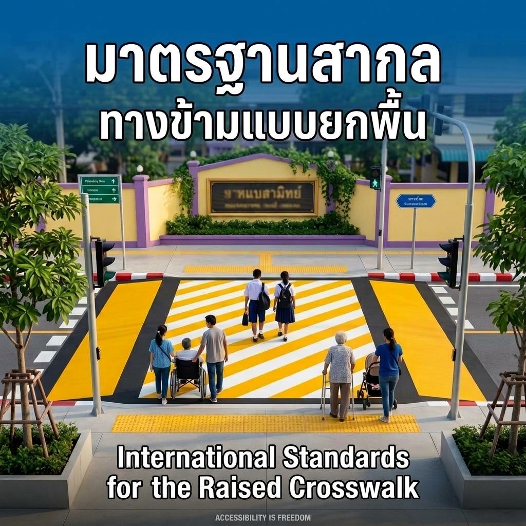 มาตรฐานสากลทางข้ามแบบยกพื้น (Raised Crosswalk)